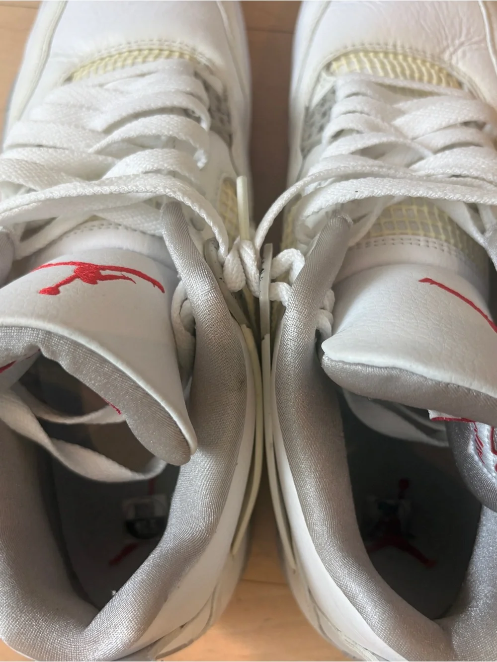 Jordan White Sneakers with Red Jumpman